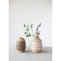 Bamboo Wrapped Vase